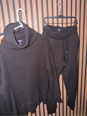GAP Black Ribbed Thermal Loungewear Top